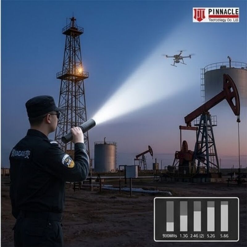 500m Menzil IP65 Su Geçirmez 1kg Hafif El Feneri Anti-Drone Karıştırıcı Taşınabilir Taktik UAS Savunma