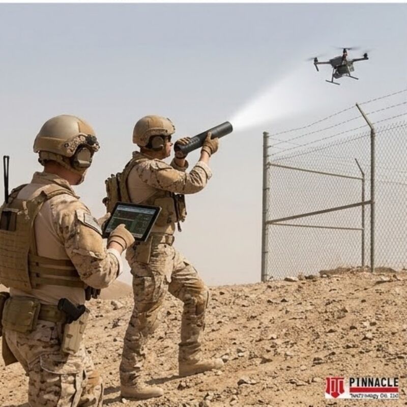 El feneri 900/1.5G/2.4G/5.2G/5.8G Anti-Drone Jammer 500 metreye kadar