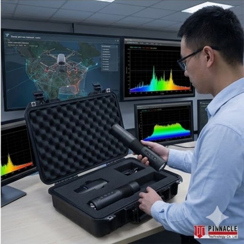 El feneri 900/1.5G/2.4G/5.2G/5.8G Anti-Drone Jammer 500 metreye kadar