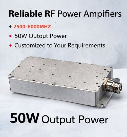 X-Band uygulamaları için yüksek verimli RF Güç Güçlü 8 ′′ 10 GHz 50W Yüksek Güçlü Güçlü Güçlendirici Modülü